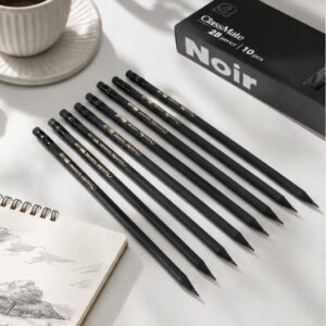 Hộp 10 bút chì 2B NoiR CLASSMATE gỗ đen ngòi đậm mịn kèm gọt chì