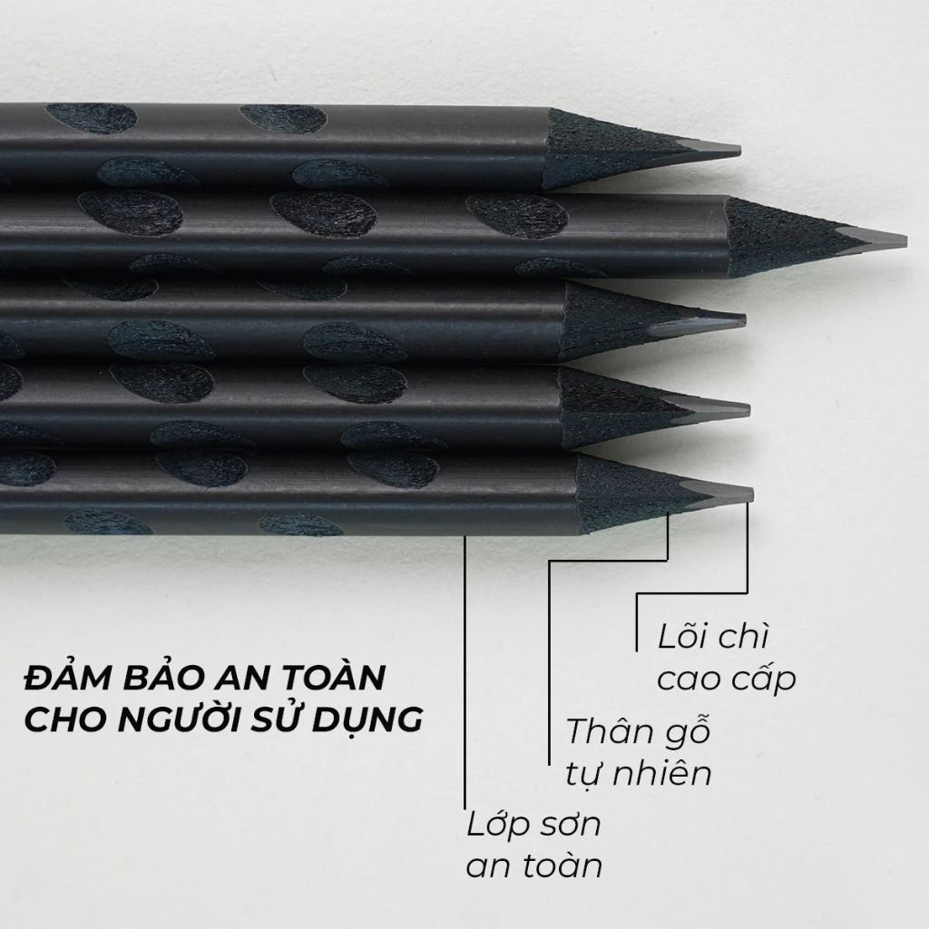 Hộp 10 bút chì 2B NoiR CLASSMATE gỗ đen ngòi đậm mịn kèm gọt chì - Ảnh 3