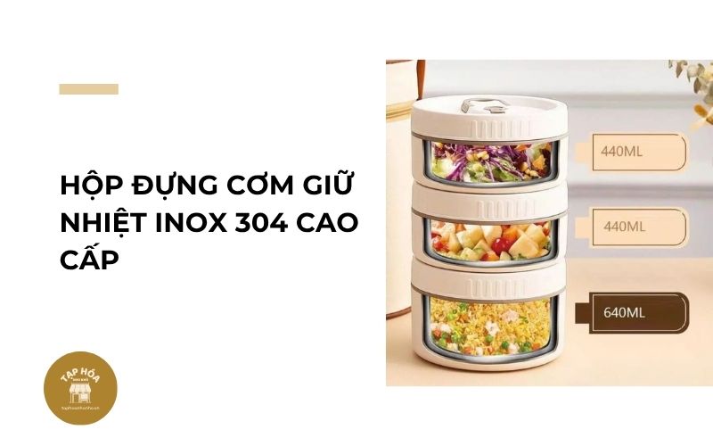 Hộp đựng cơm giữ nhiệt inox 304 cao cấp