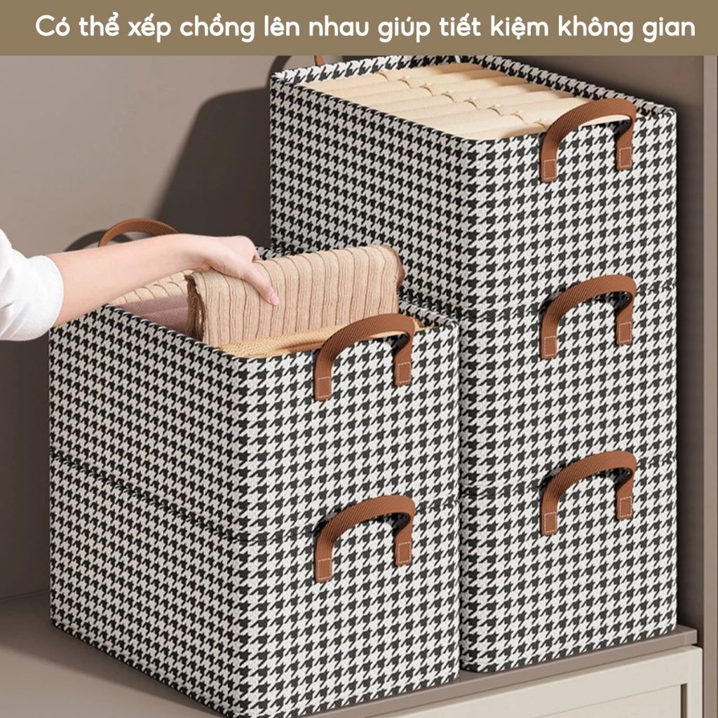 Hộp đựng quần áo khung thép JYoohome gấp gọn chống thấm giữ form - Ảnh 3