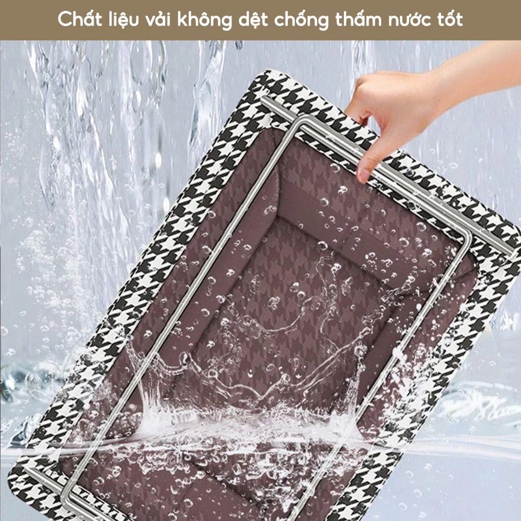 Hộp đựng quần áo khung thép JYoohome gấp gọn chống thấm giữ form - Ảnh 4