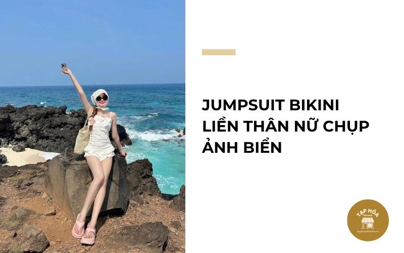 Jumpsuit bikini liền thân nữ chụp ảnh biển
