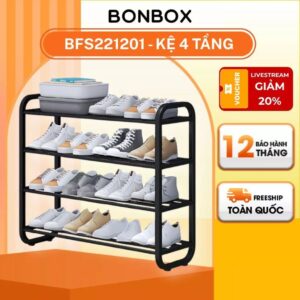 Kệ để giày BONBOX 3 4 5 tầng khung thép chắc chắn dễ lắp ráp