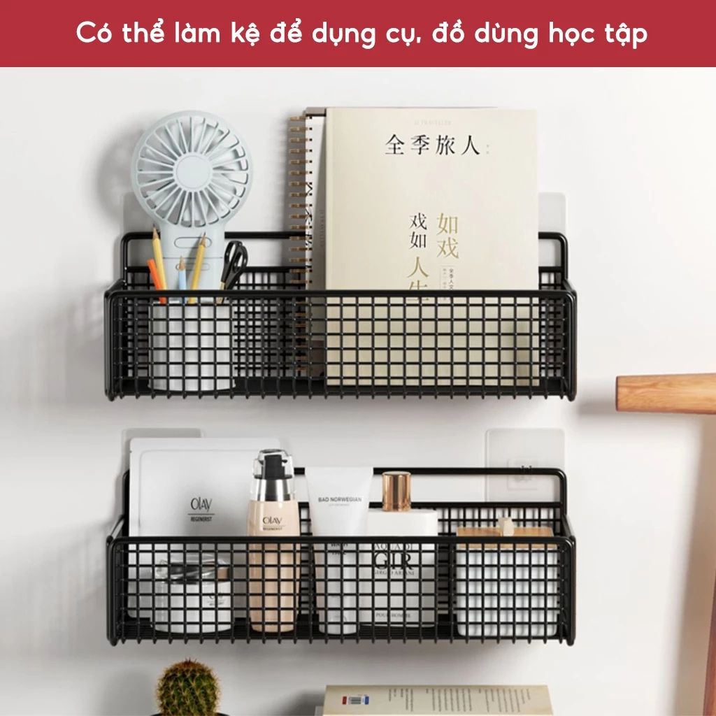 Kệ đựng đồ nhà tắm dán tường JYoohome chịu tải 10kg thép sơn tĩnh điện - Ảnh 4