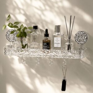 Kệ nhà tắm hút chân không Acrylic JYoohome dán tường kèm móc treo đa năng - Hình ảnh 2