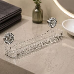 Kệ nhà tắm hút chân không Acrylic JYoohome dán tường kèm móc treo đa năng - Hình ảnh 4