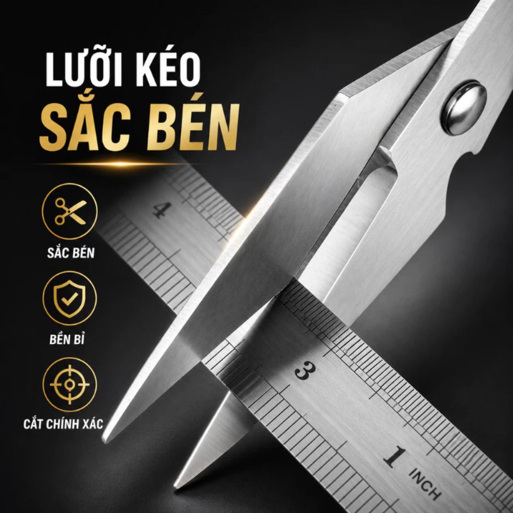 Kéo cắt đa năng không gỉ cắt xương gà vịt rau củ bền bỉ - Ảnh 4