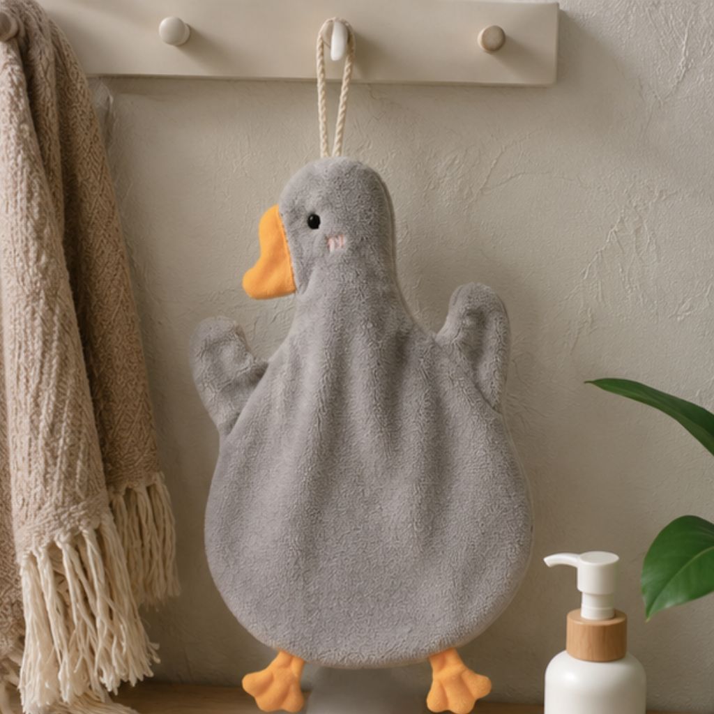 Khăn lau tay 2 lớp siêu thấm hút hình thú cute mềm mại có dây treo - Ảnh 2