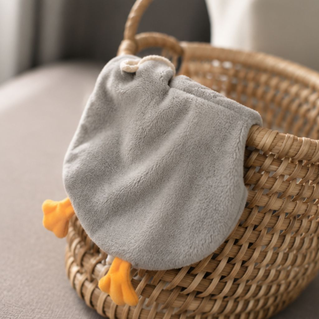 Khăn lau tay 2 lớp siêu thấm hút hình thú cute mềm mại có dây treo - Ảnh 4