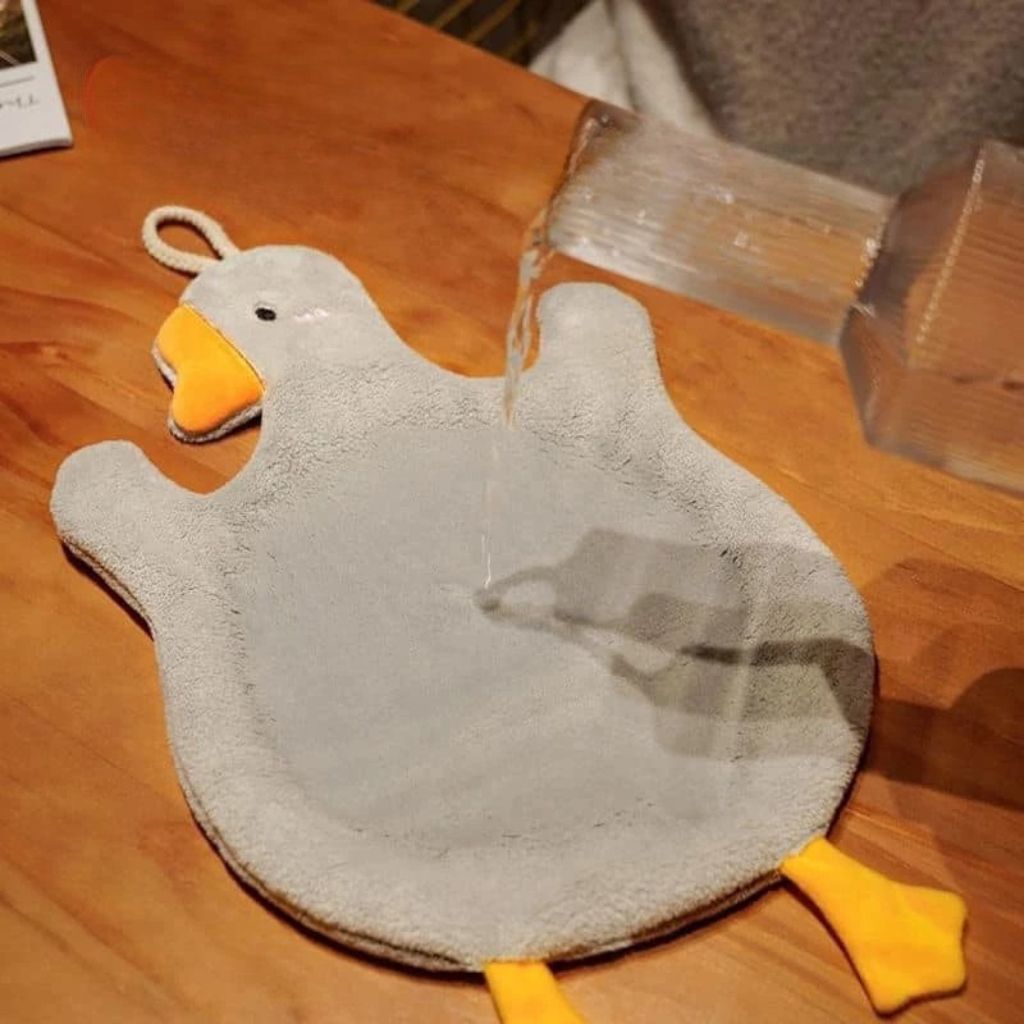 Khăn lau tay 2 lớp siêu thấm hút hình thú cute mềm mại có dây treo - Ảnh 4