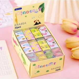 Lốc 32 cục gôm tẩy bút chì hình khủng long tẩy sạch ít bụi dễ thương