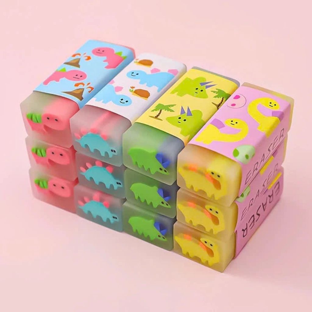 Lốc 32 cục gôm tẩy bút chì hình khủng long tẩy sạch ít bụi dễ thương - Ảnh 4