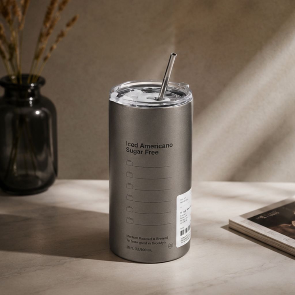 Ly giữ nhiệt Iced Americano inox 304 350ml/600ml kèm ống hút - Ảnh 2