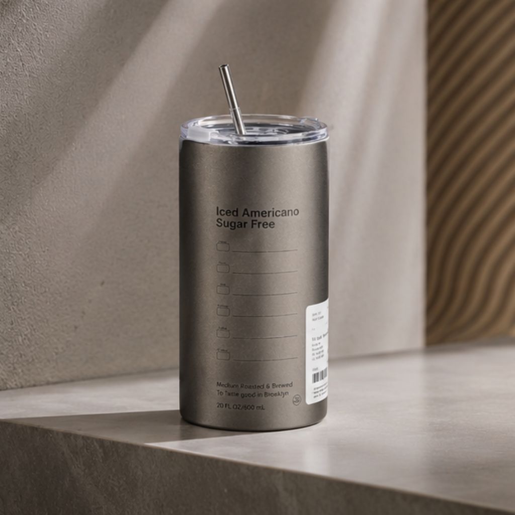 Ly giữ nhiệt Iced Americano inox 304 350ml/600ml kèm ống hút - Ảnh 3