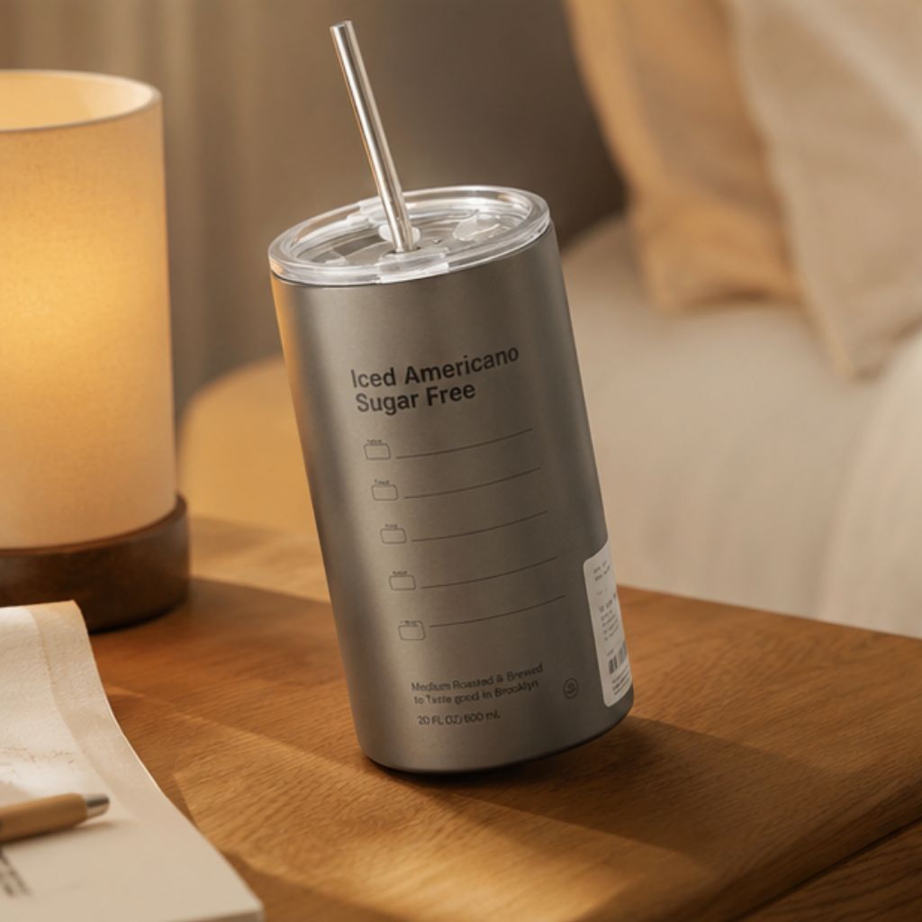 Ly giữ nhiệt Iced Americano inox 304 350ml/600ml kèm ống hút - Ảnh 4
