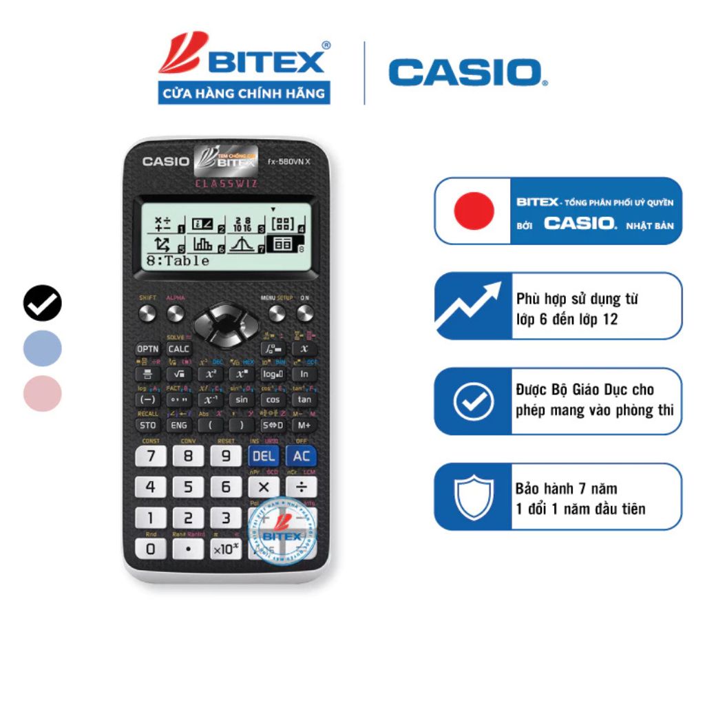 Máy tính Casio FX-580VN X chính hãng 521 chức năng cho học sinh phòng thi - Ảnh 3