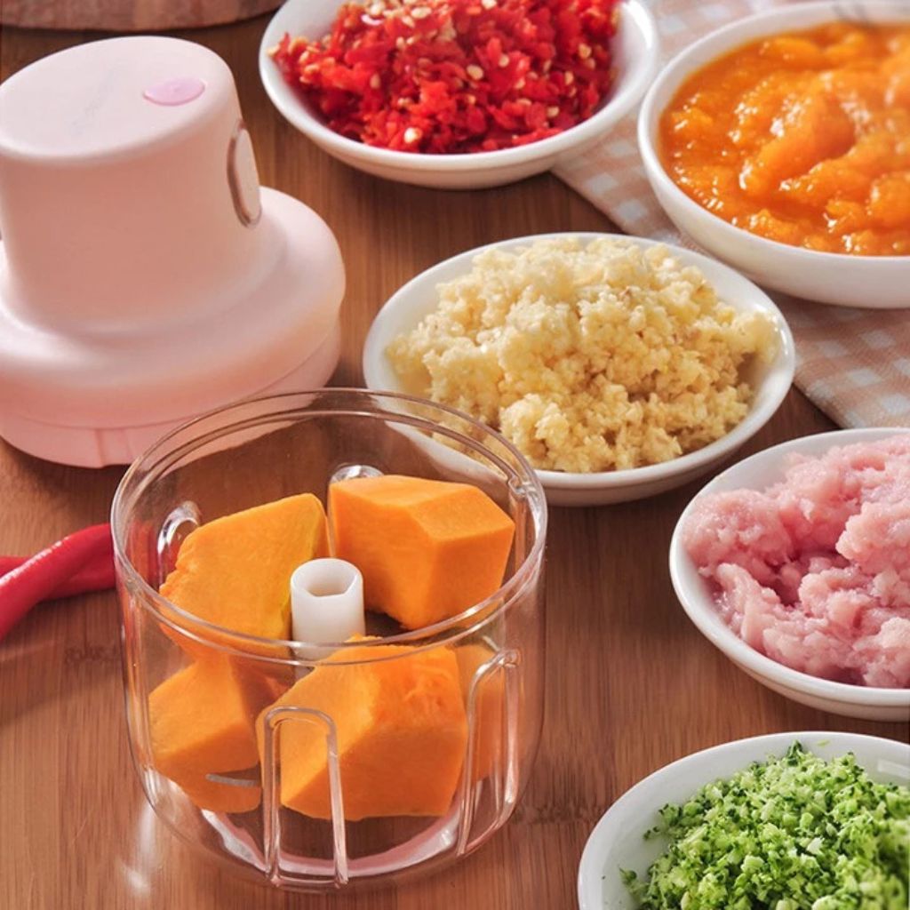 Máy xay mini cầm tay sạc pin 250ml xay tỏi ớt rau củ đa năng - Ảnh 2