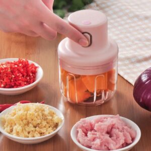Máy xay mini cầm tay sạc pin 250ml xay tỏi ớt rau củ đa năng