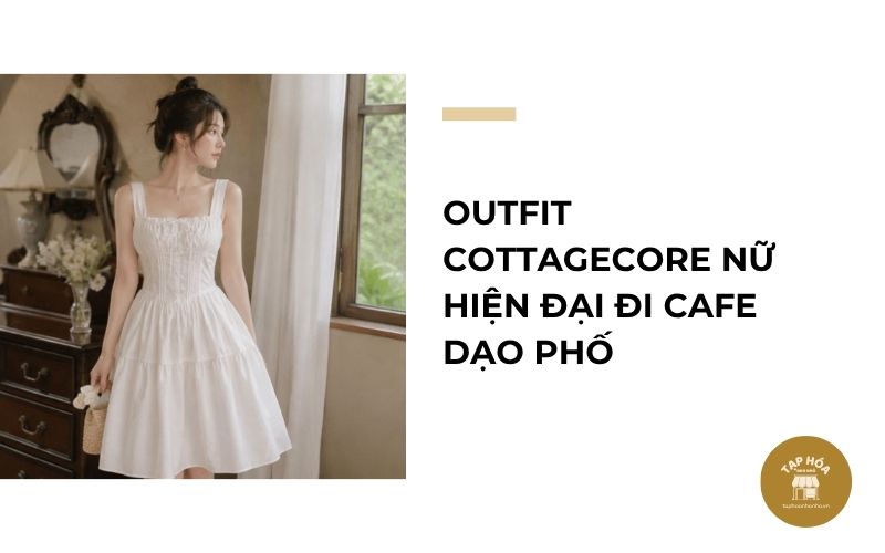 Outfit Cottagecore nữ hiện đại đi cafe dạo phố