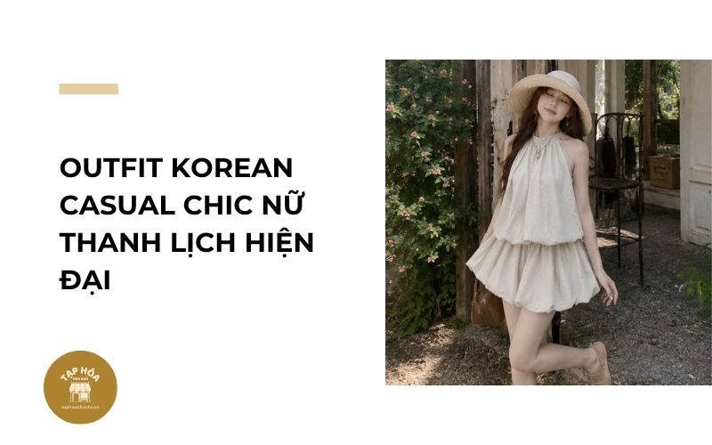 Outfit Korean Casual Chic nữ thanh lịch hiện đại