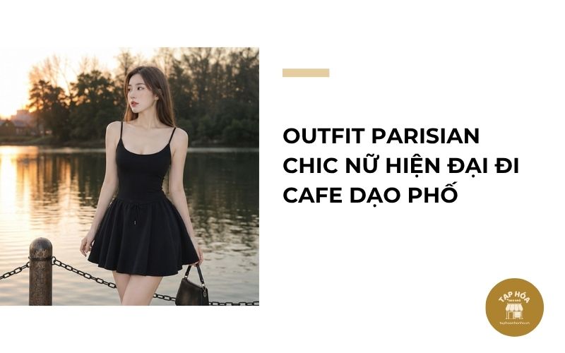 Outfit Parisian Chic nữ hiện đại đi cafe dạo phố