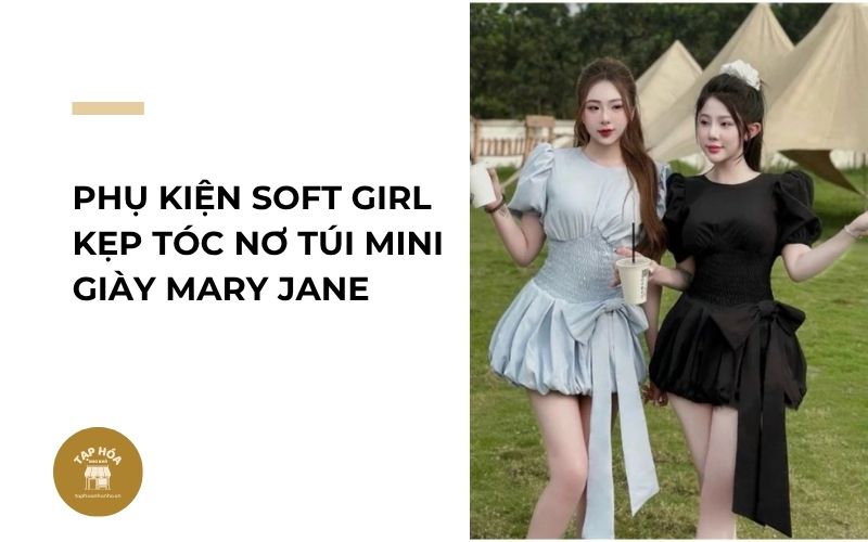 Phụ kiện Soft Girl kẹp tóc nơ túi mini giày mary jane