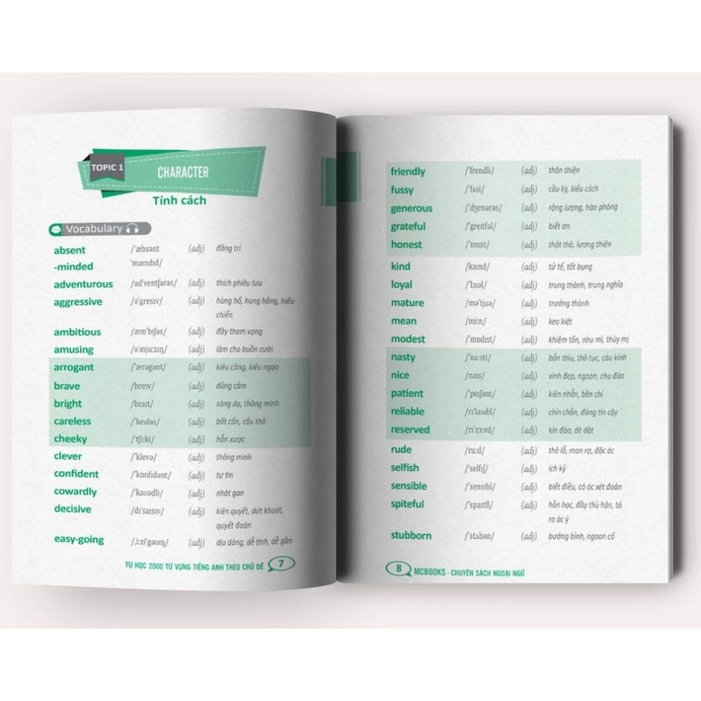 Sách Tự học 2000 từ vựng tiếng Anh theo chủ đề khổ nhỏ kèm App Online - Ảnh 3