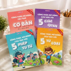 Sách bộ 4 cuốn Công thức mở rộng câu văn in màu cho học sinh tiểu học