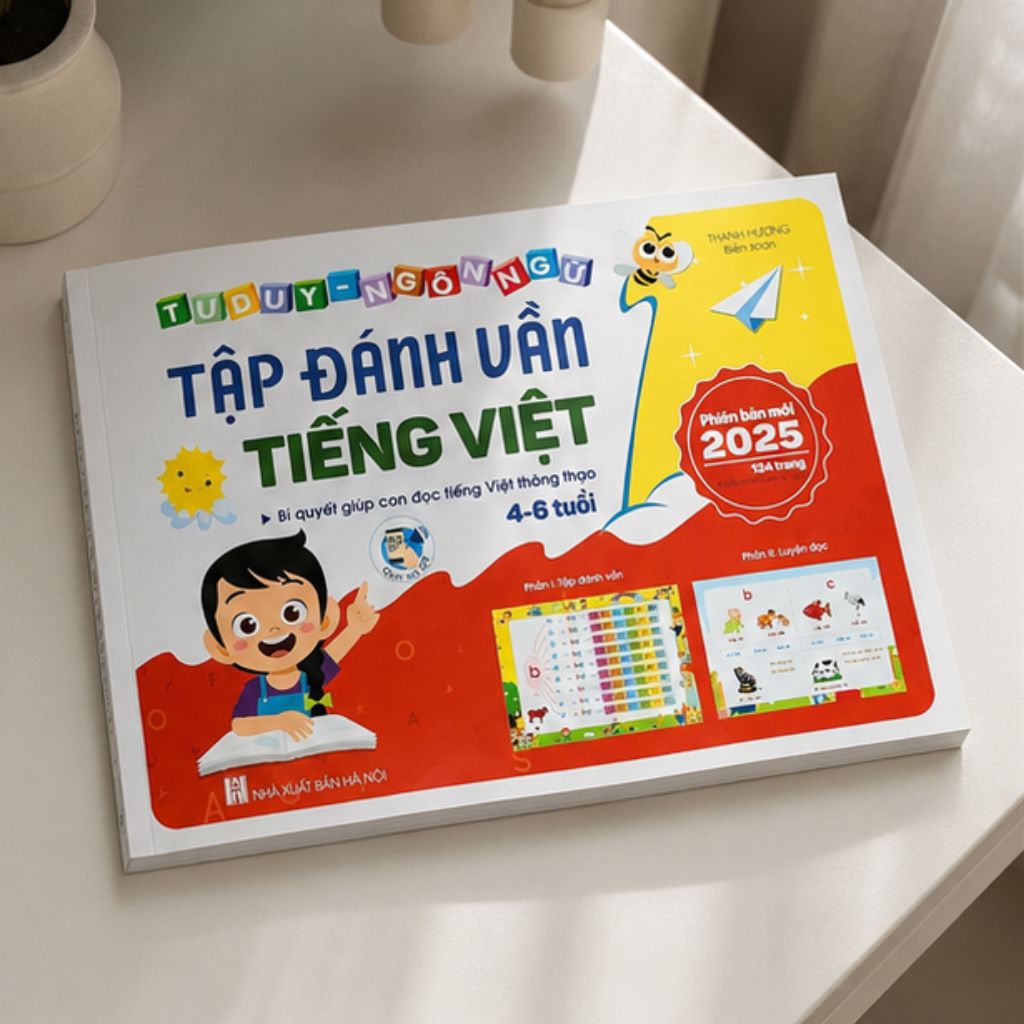 Sách tập đánh vần Tiếng Việt phiên bản 2026 kèm file đọc QR cho bé 4-6 tuổi