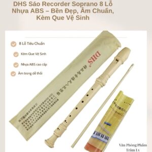 Sáo Recorder 8 lỗ DHS cho học sinh tone C âm chuẩn dễ thổi kèm que vệ sinh