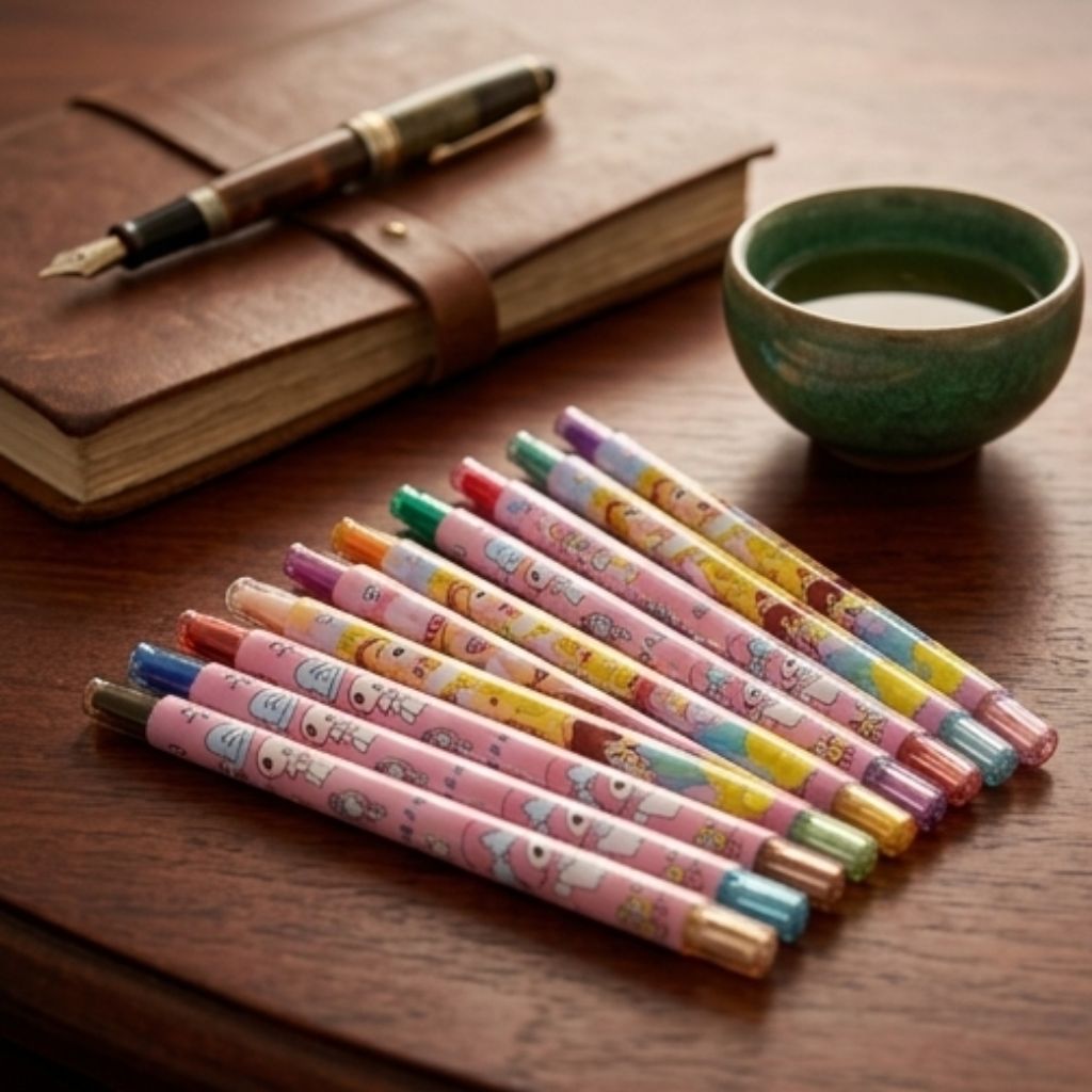 Sáp vặn Rolling Crayon 12/18/24 màu thân dài cho bé, bút sáp màu vặn họa tiết đáng yêu - Ảnh 4