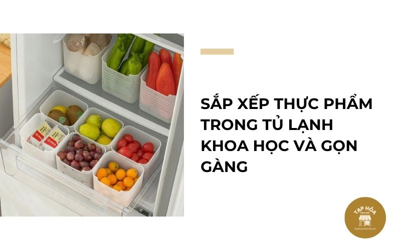 Sắp xếp thực phẩm trong tủ lạnh khoa học và gọn gàng