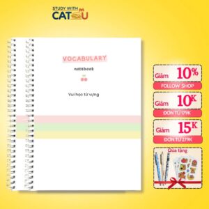 Sổ học từ vựng tiếng Anh IELTS TOEIC 2000 từ có ví dụ gáy lò xo B5