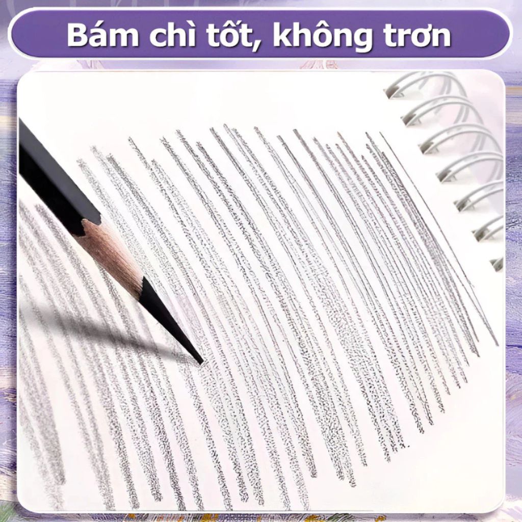 Sổ vẽ Sketchbook A4 8K 16K giấy 160gsm gáy lò xo bìa cứng 60 tờ - Ảnh 3