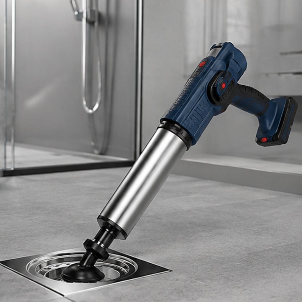 Súng thông bồn cầu bơm hơi tự động Modeco khí nén 8kg thông tắc đa năng - Ảnh 4