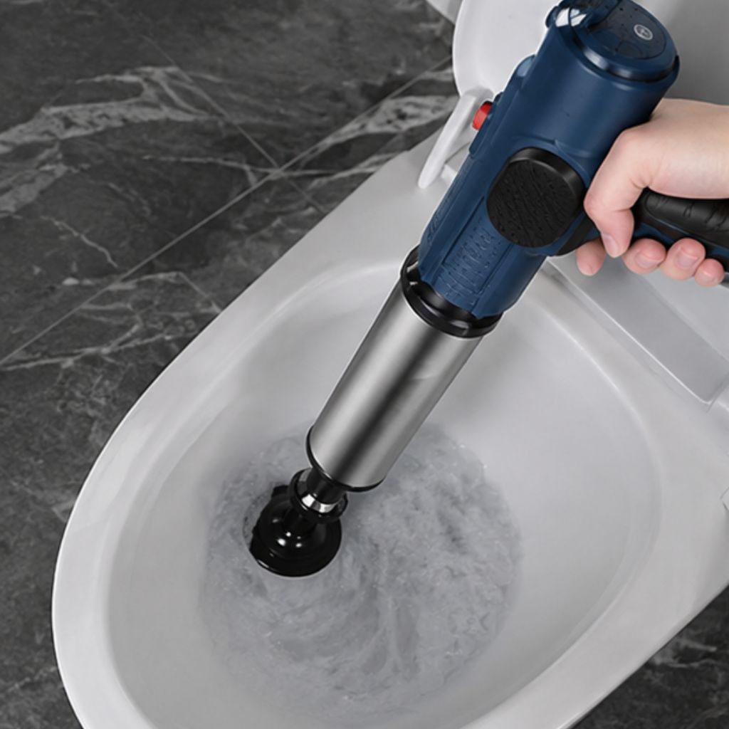 Súng thông bồn cầu bơm hơi tự động Modeco khí nén 8kg thông tắc đa năng