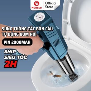 Súng thông bồn cầu bơm hơi tự động Modeco khí nén 8kg thông tắc đa năng