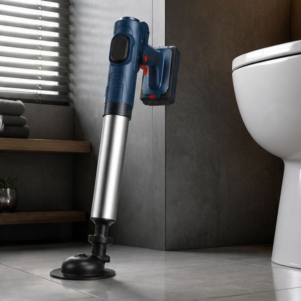 Súng thông bồn cầu bơm hơi tự động Modeco khí nén 8kg thông tắc đa năng - Ảnh 2