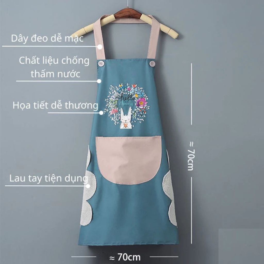 Tạp dề chống nước có túi và khăn lau tay chống bám bẩn - Ảnh 2
