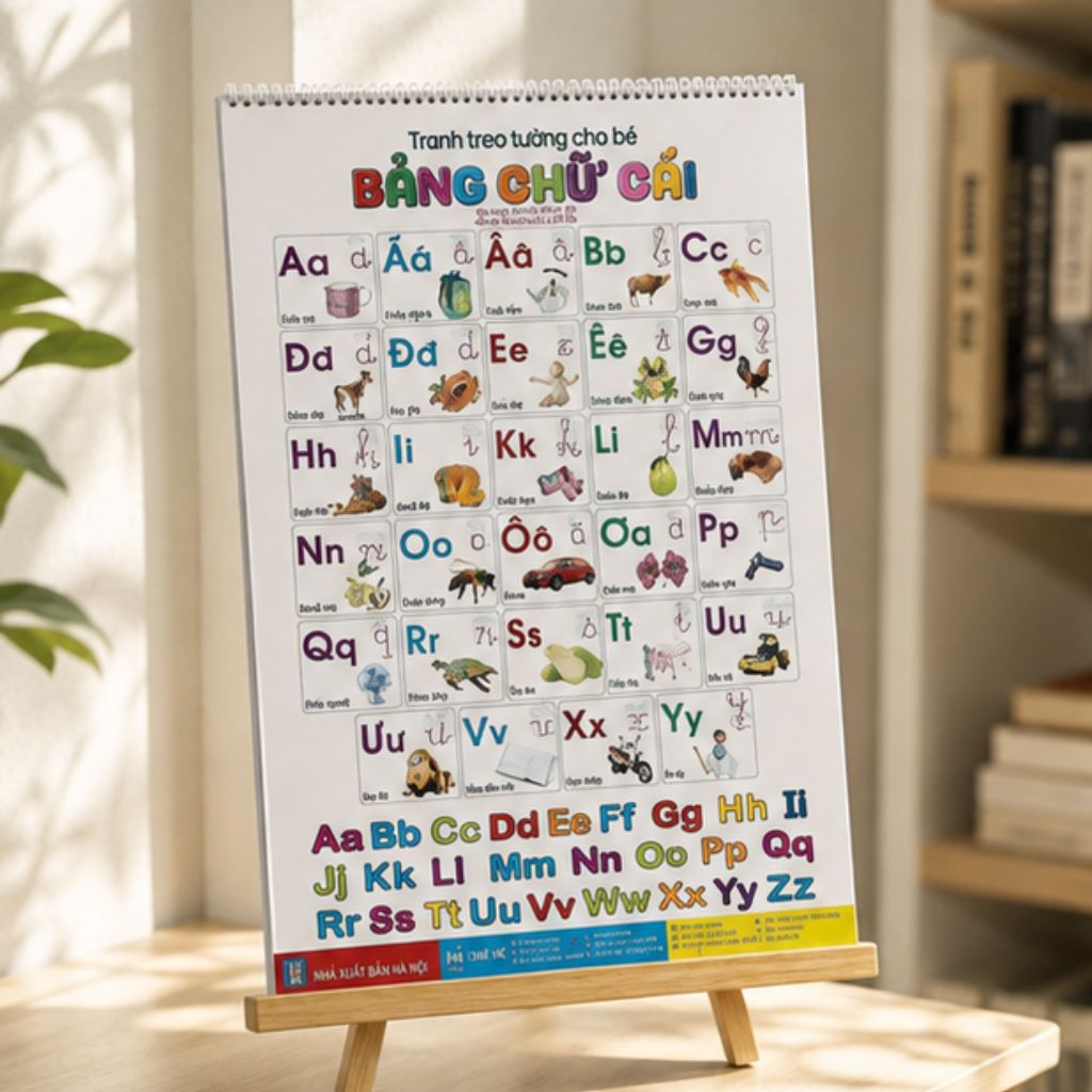 Tranh treo tường cho bé 14 chủ đề song ngữ Anh Việt 41x60cm chuẩn NXB - Ảnh 2