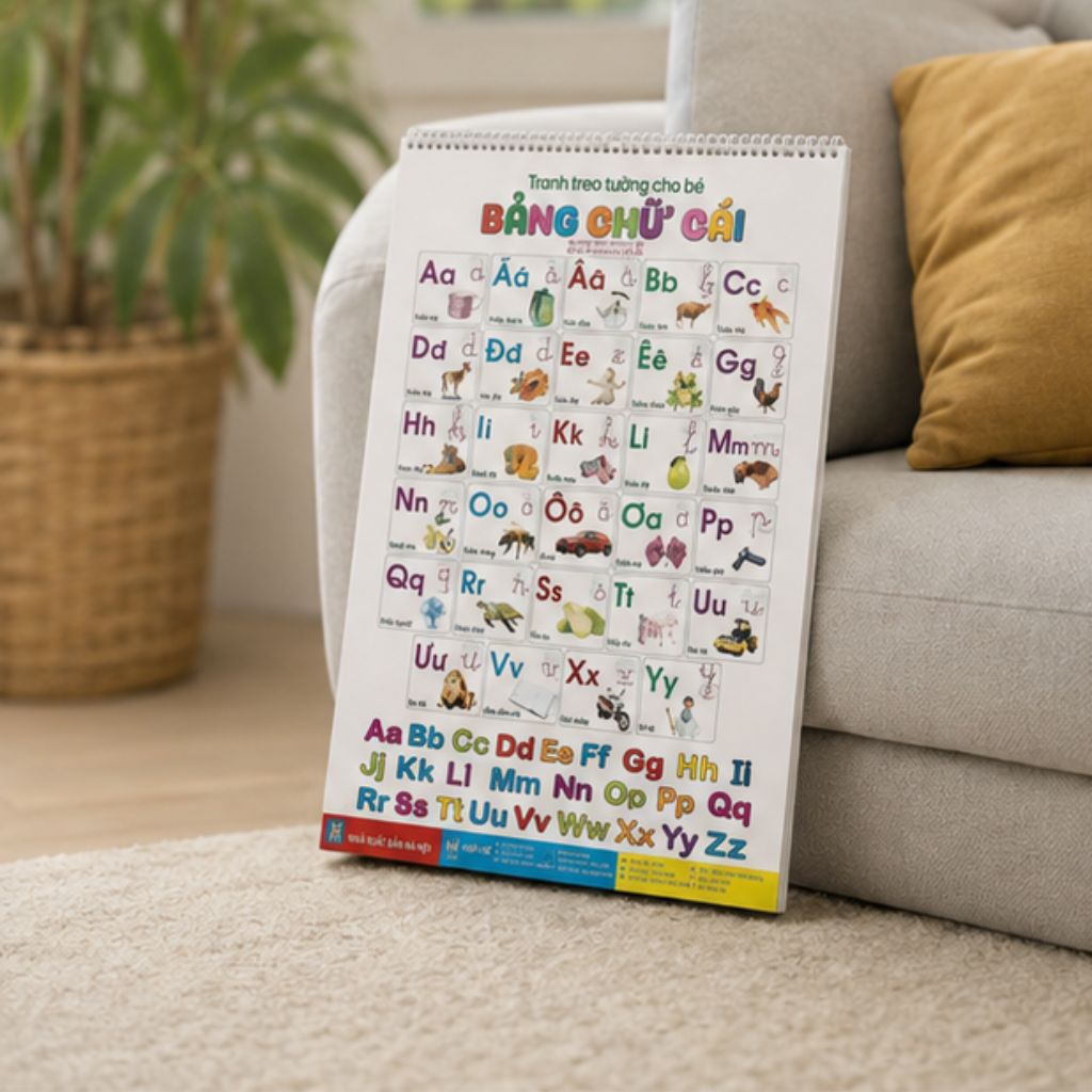 Tranh treo tường cho bé 14 chủ đề song ngữ Anh Việt 41x60cm chuẩn NXB - Ảnh 3