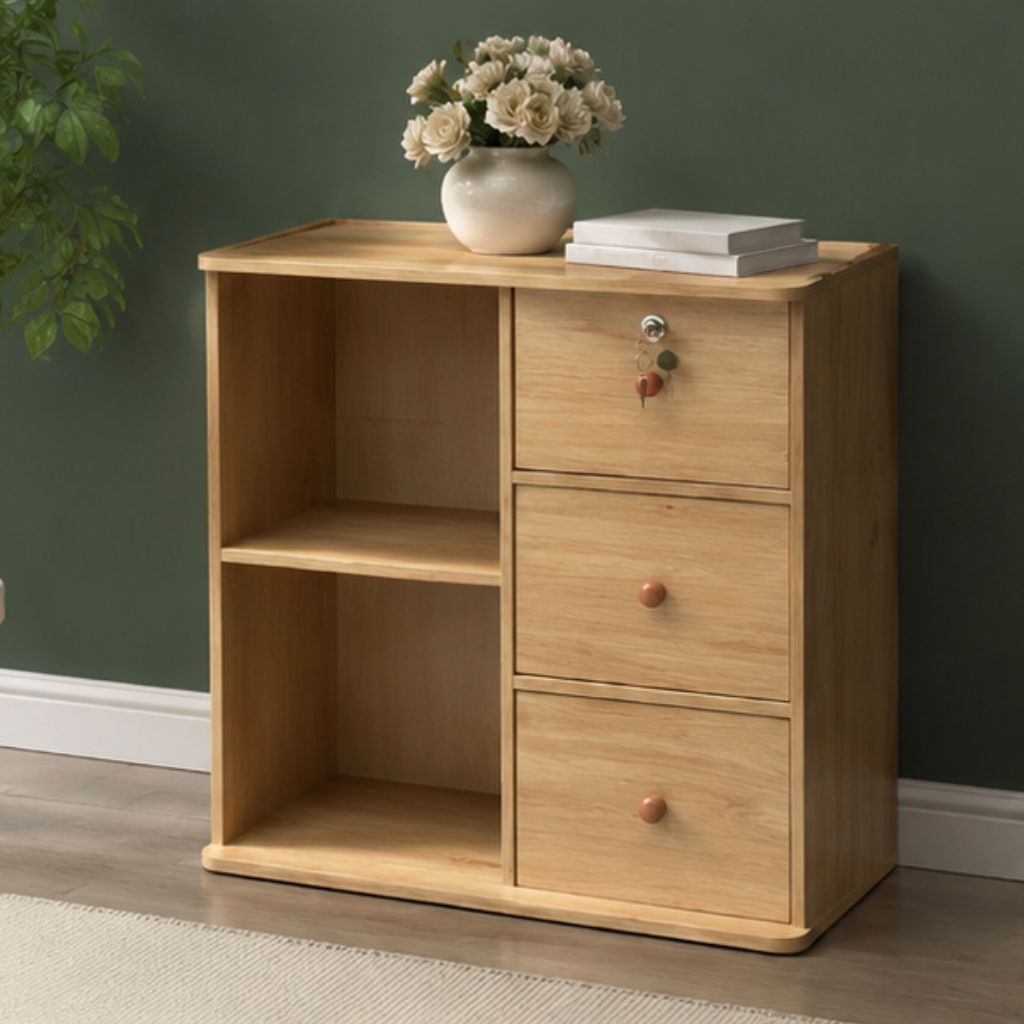 Tủ để đầu giường gỗ MDF cao cấp màu vân gỗ nhiều ngăn tiện dụng - Ảnh 4