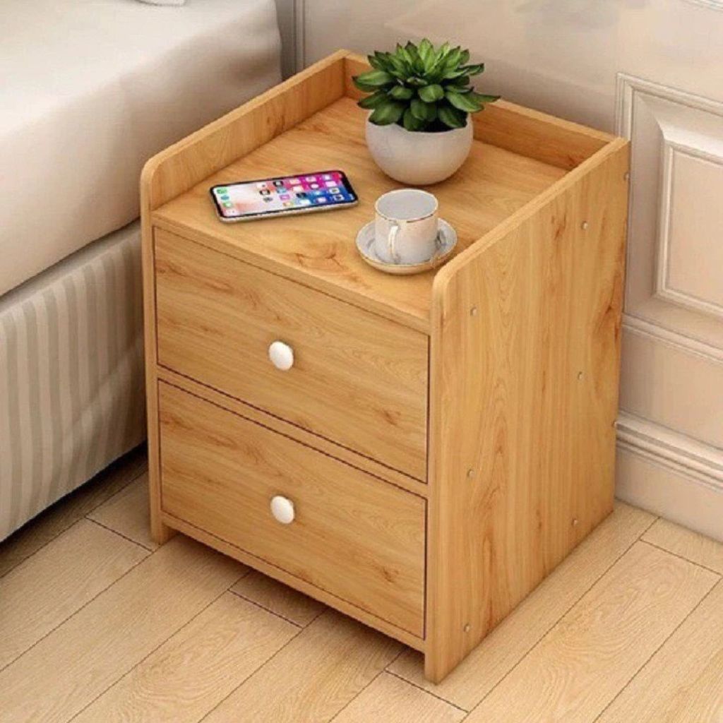 Tủ để đầu giường gỗ MDF cao cấp màu vân gỗ nhiều ngăn tiện dụng - Ảnh 3