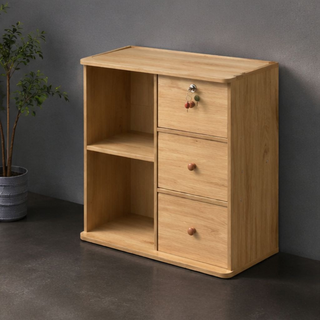Tủ để đầu giường gỗ MDF cao cấp màu vân gỗ nhiều ngăn tiện dụng - Ảnh 3