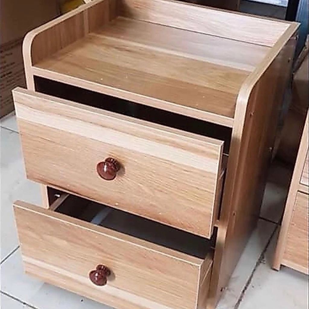 Tủ để đầu giường gỗ MDF cao cấp màu vân gỗ nhiều ngăn tiện dụng - Ảnh 4