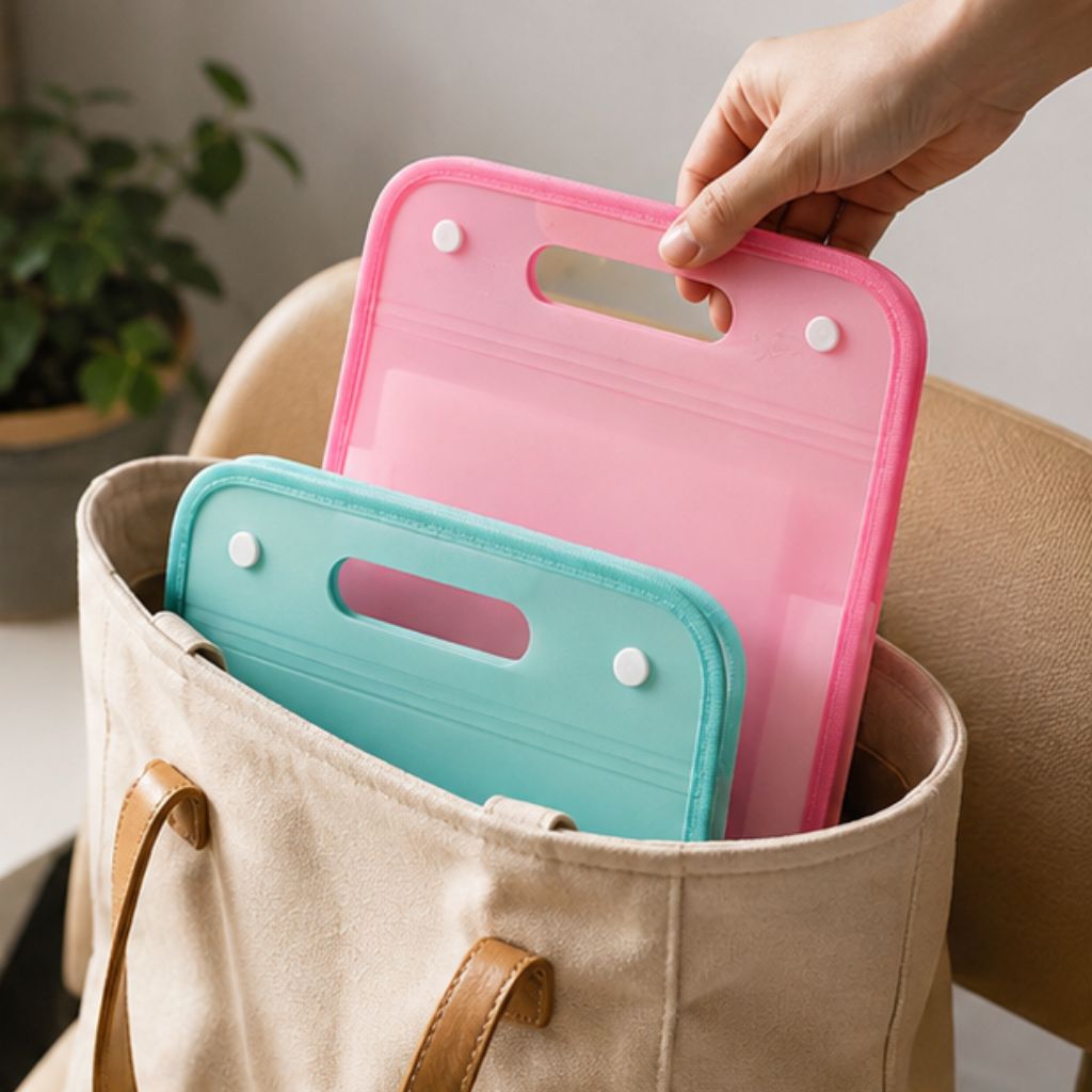 Túi đựng tài liệu 13 ngăn A4 màu pastel, file cặp đựng giấy tờ học tập văn phòng - Ảnh 2