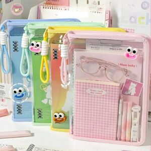 Túi tài liệu A4 cầm tay có khóa màu pastel đựng sách và giấy tờ