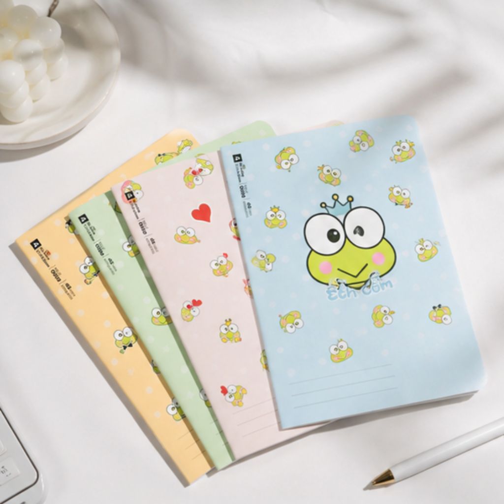 Vở 4 ô ly Hồng Hà 48 80 trang Ếch Cốm giấy 100gsm chống lóa