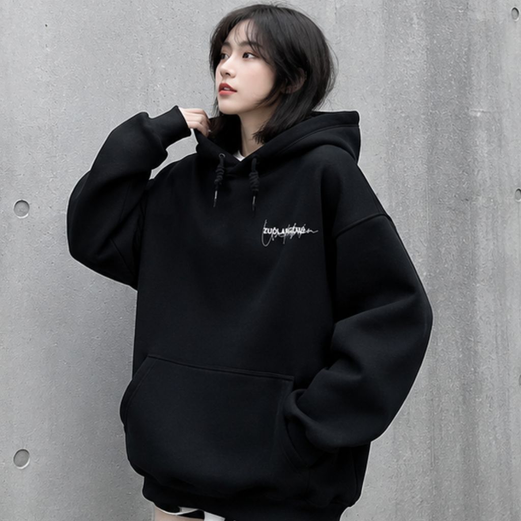Áo hoodie nỉ nam nữ unisex form rộng phong cách Hàn Quốc - Ảnh 3