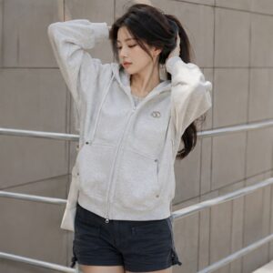 Áo khoác hoodie zip nỉ 2 da form boxy unisex ChillPop